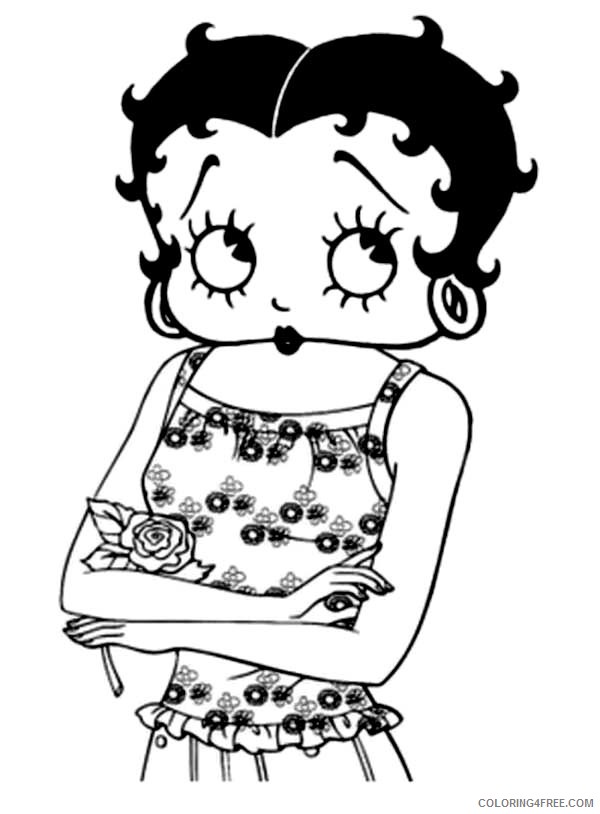 Betty Boop Coloring Pages Cartoons Betty Boop Waiting for Her Boyfriend Printable 2020 1352 Coloring4free