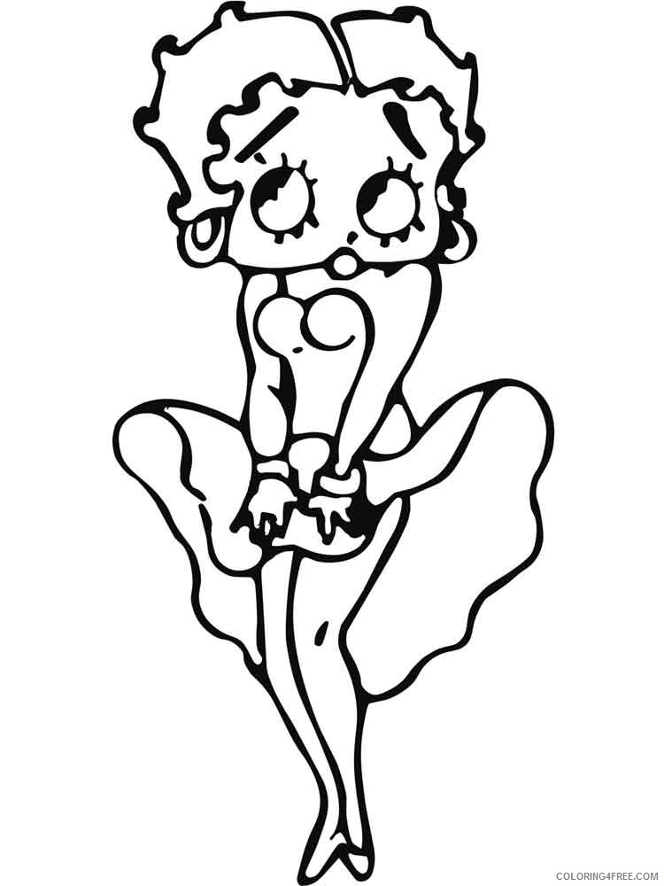 Betty Boop Coloring Pages Cartoons Betty Boop 13 Printable 2020 1337 Coloring4free Coloring4free Com