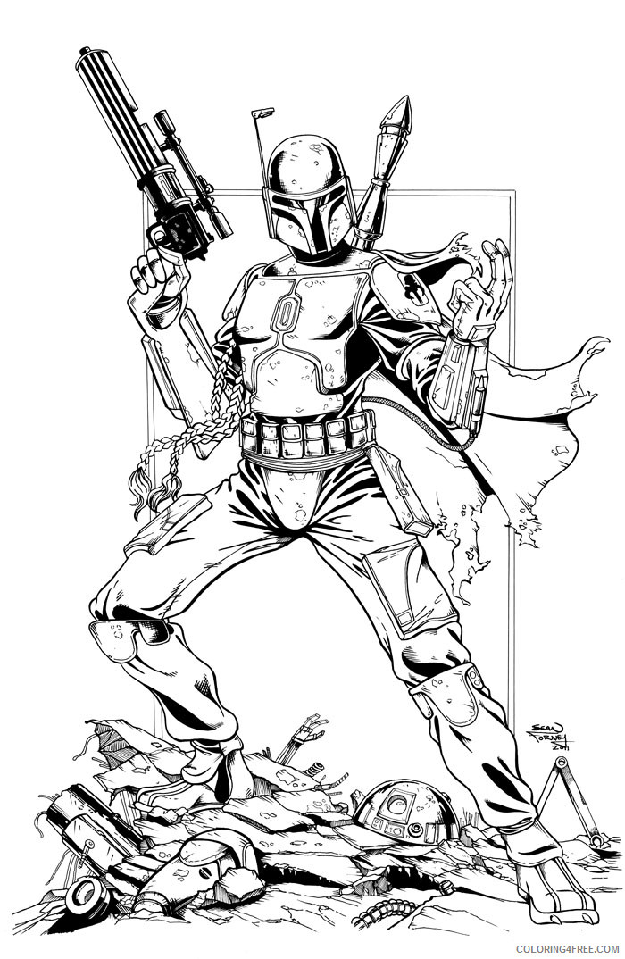 Boba Fett Coloring Pages Cartoons Printable Boba Fett Printable 2020 1392 Coloring4free