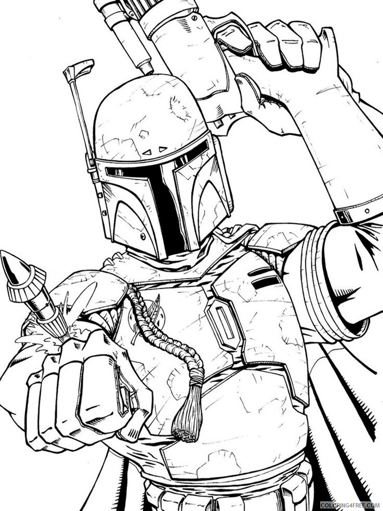 Boba Fett Coloring Pages Cartoons boba fett for boys 1 Printable 2020 1379 Coloring4free