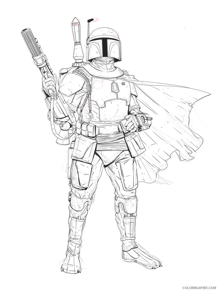 Boba Fett Coloring Pages Cartoons boba fett for boys 11 Printable 2020 1381 Coloring4free