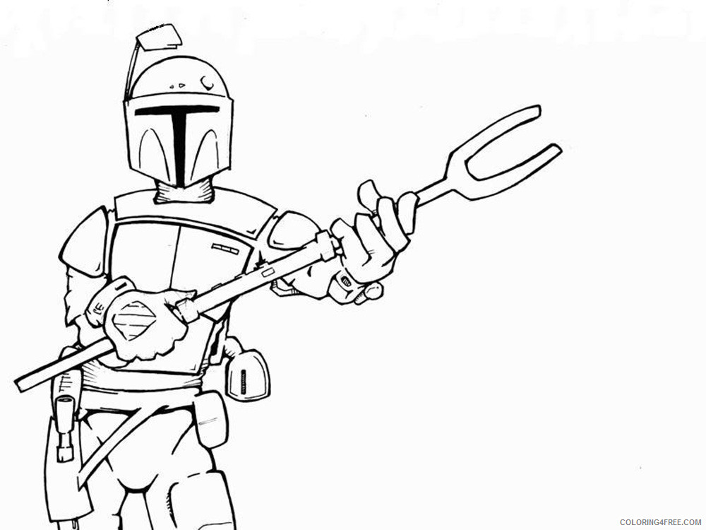 Boba Fett Coloring Pages Cartoons boba fett for boys 2 Printable 2020 1384 Coloring4free