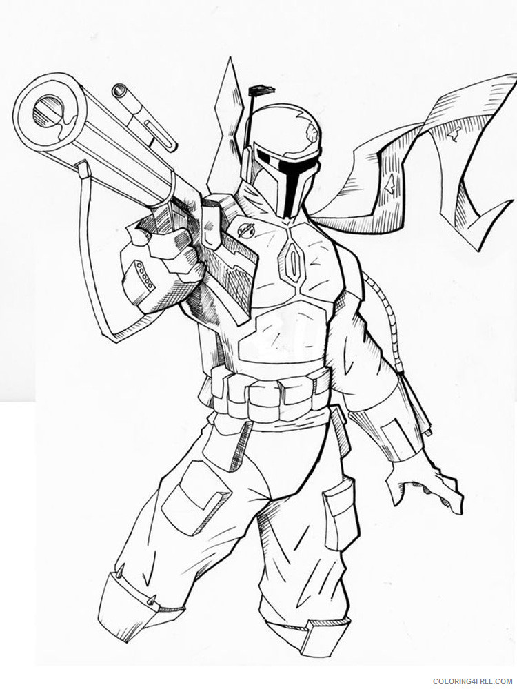 Boba Fett Coloring Pages Cartoons boba fett for boys 3 Printable 2020 1385 Coloring4free
