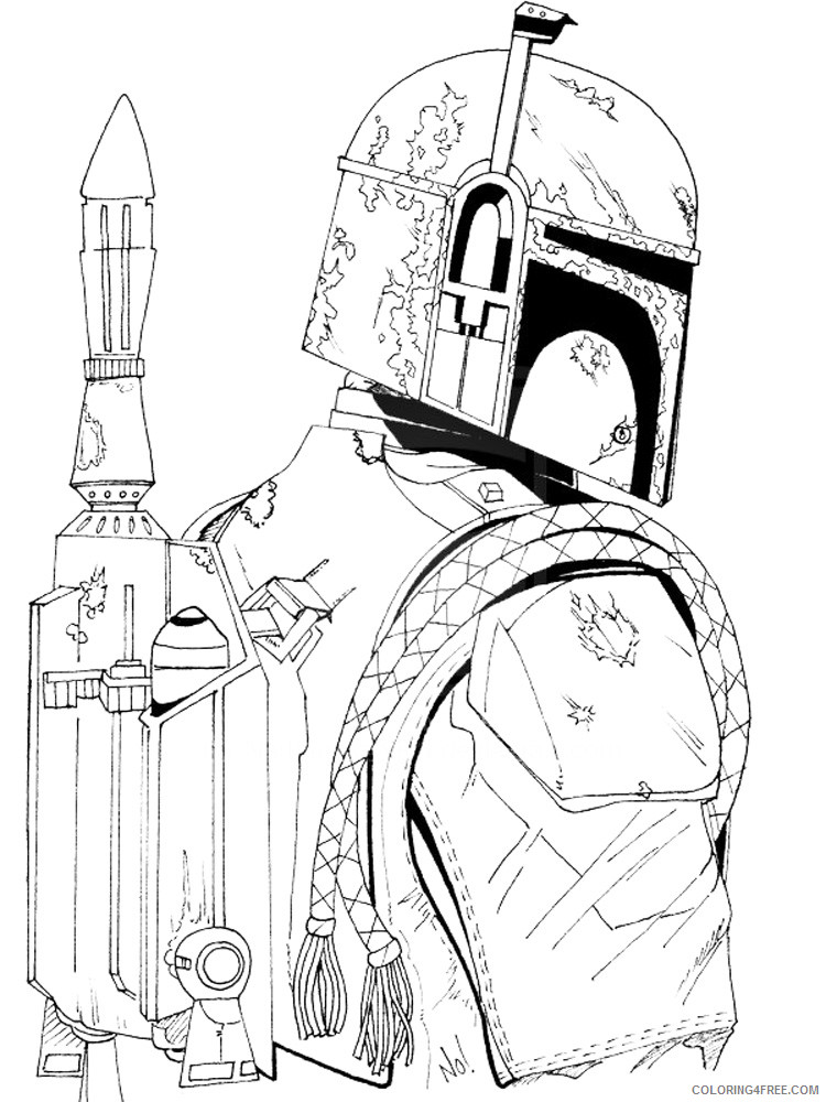 Boba Fett Coloring Pages Cartoons boba fett for boys 9 Printable 2020 1390 Coloring4free
