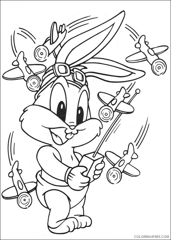 Bugs Bunny Coloring Pages Cartoons 1533694603_baby bugs bunny playing toy planes a4 Printable 2020 1399 Coloring4free