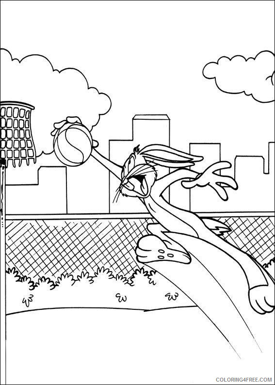 Bugs Bunny Coloring Pages Cartoons bugs bunny playing basketball Printable 2020 1421 Coloring4free