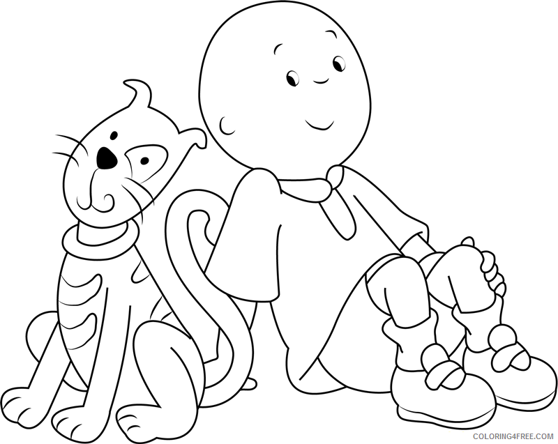 Caillou Coloring Pages Cartoons 1530755753_caillou sitting with cata4 Printable 2020 1426 Coloring4free
