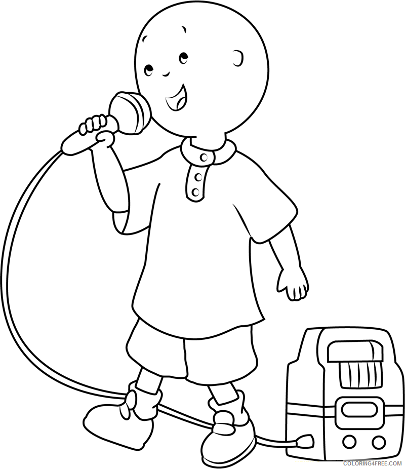 Caillou Coloring Pages Cartoons 1530756009_caillou singinga4 Printable 2020 1427 Coloring4free