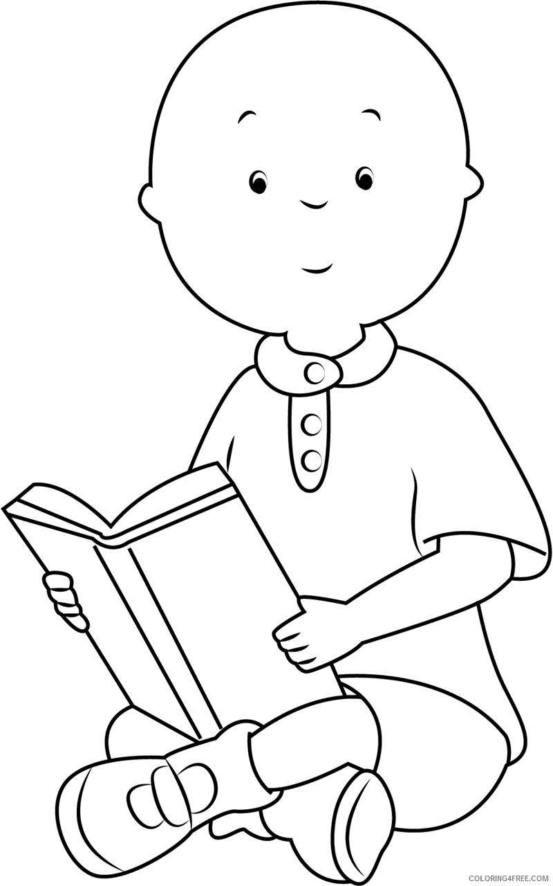 Caillou Coloring Pages Cartoons 1530756382_caillou reading a booka4 Printable 2020 1429 Coloring4free