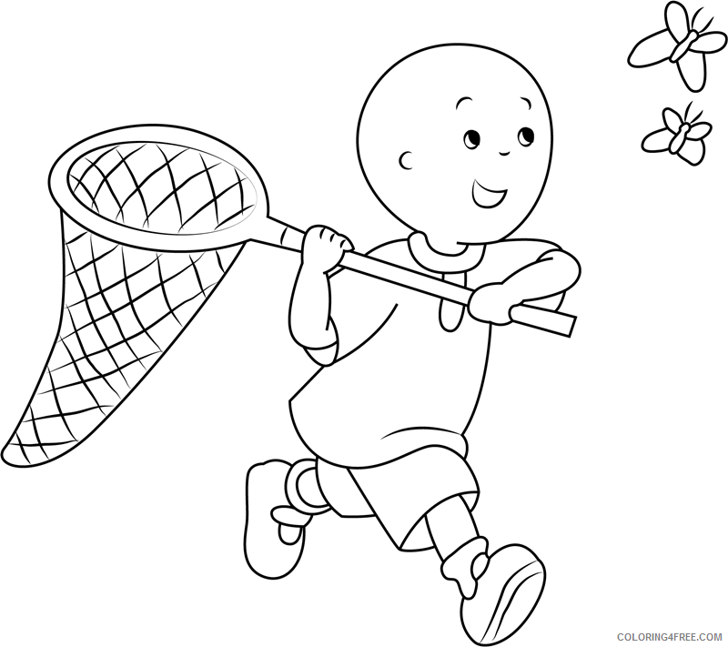 Caillou Coloring Pages Cartoons 1530756671_caillou catching a butterflya4 Printable 2020 1431 Coloring4free