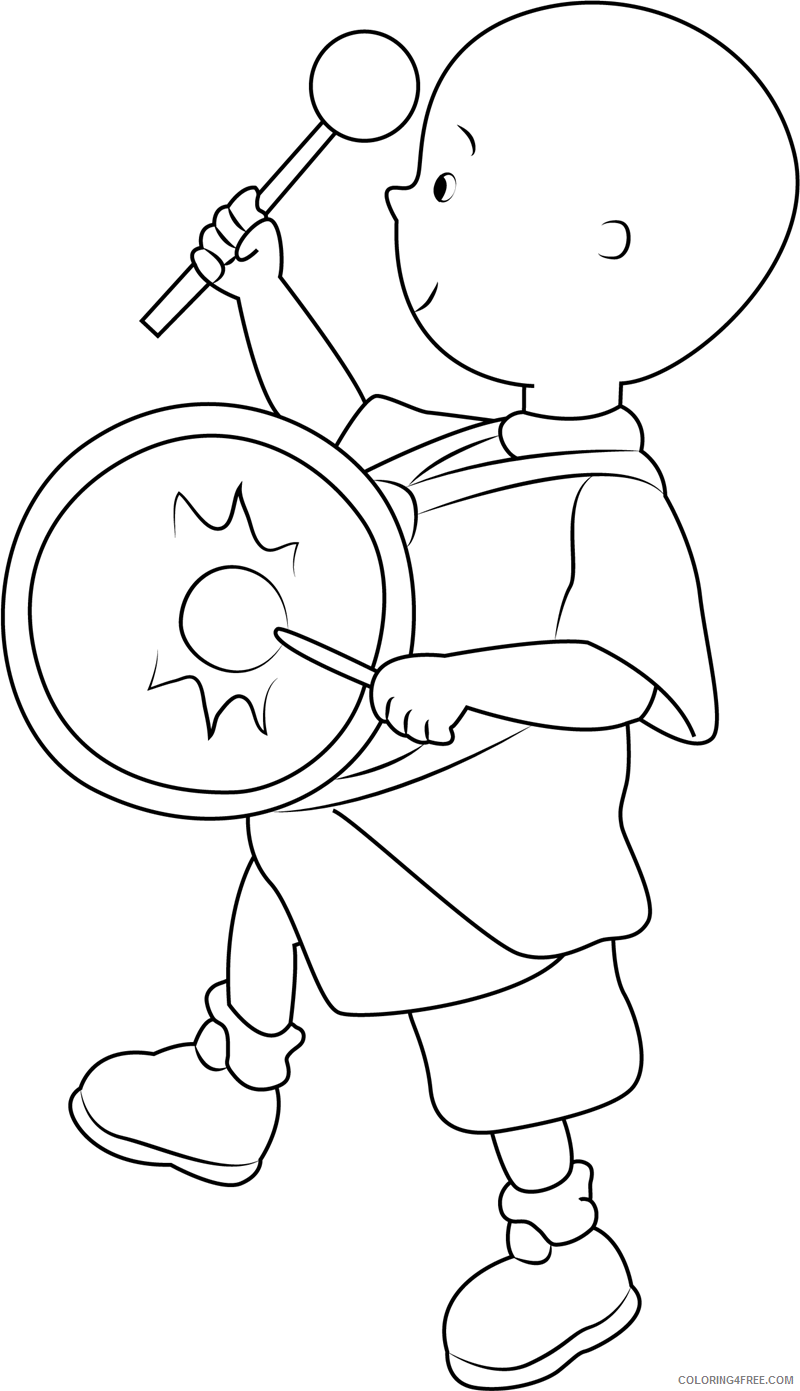 Caillou Coloring Pages Cartoons 1530756937_caillou playing drumsa4 Printable 2020 1432 Coloring4free