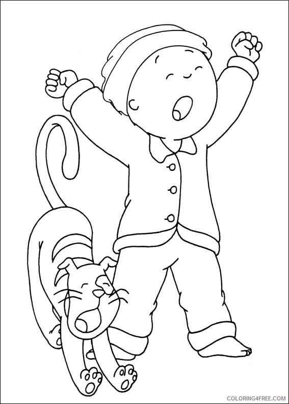 Caillou Coloring Pages Cartoons 1534382777_gilbert n caillou yawning a4 Printable 2020 1439 Coloring4free