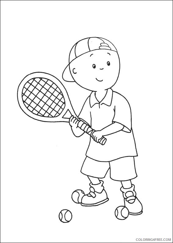Caillou Coloring Pages Cartoons 1534383030_caillou playing tennis a4 Printable 2020 1440 Coloring4free