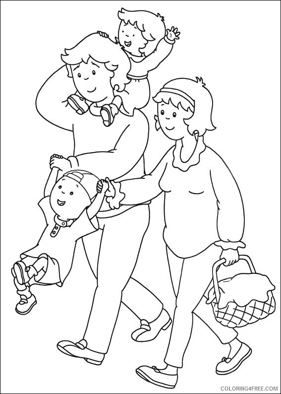Caillou Coloring Pages Cartoons 1534384201_caillou family hanging out a4 Printable 2020 1442 Coloring4free