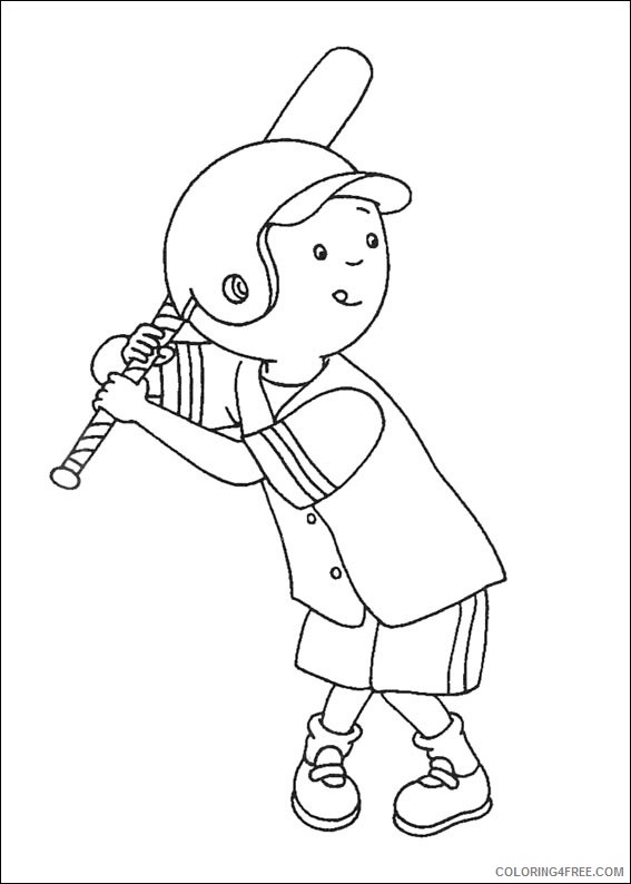 Caillou Coloring Pages Cartoons 1534384619_caillou playing baseball a4 Printable 2020 1443 Coloring4free