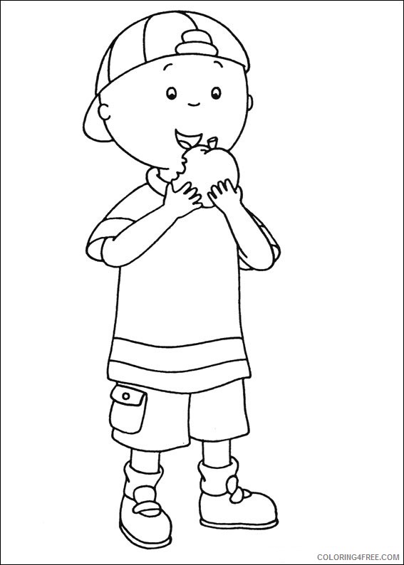 Caillou Coloring Pages Cartoons 1534386858_caillou eating apple a4 Printable 2020 1448 Coloring4free