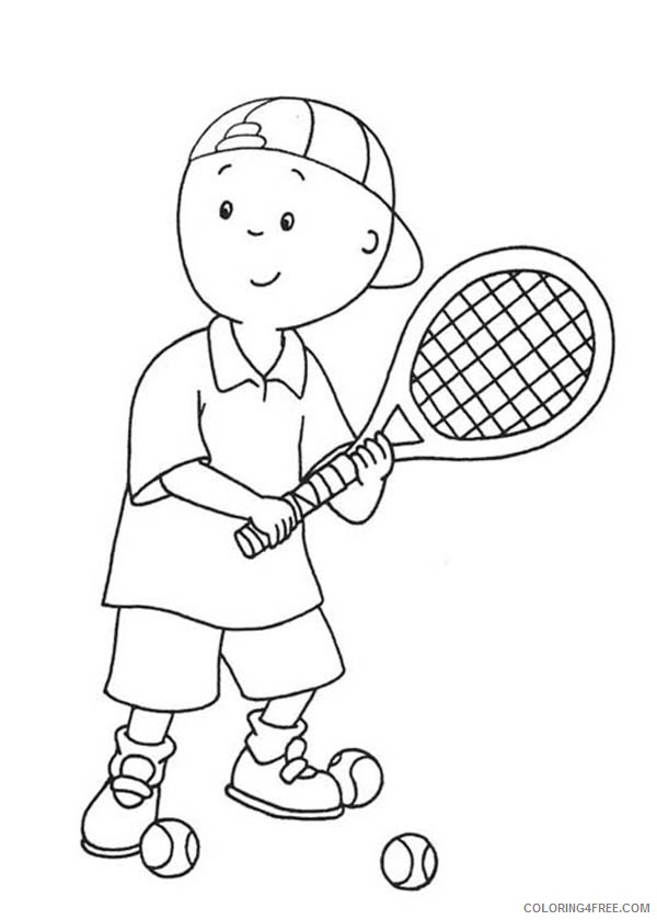 Caillou Coloring Pages Cartoons Caillou Learn to Play Tennis Printable 2020 1504 Coloring4free