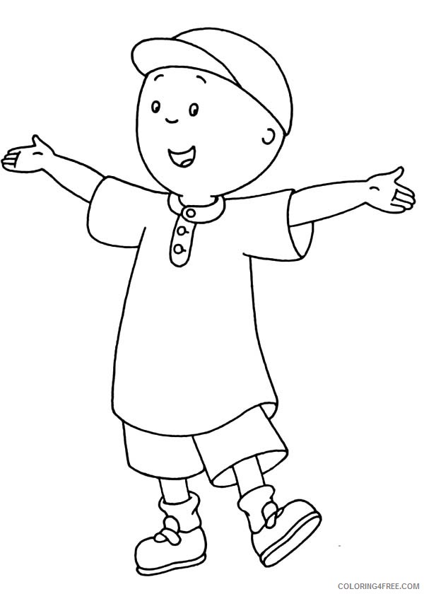 Caillou Coloring Pages Cartoons Caillou Spread His Hand Printable 2020 1509 Coloring4free