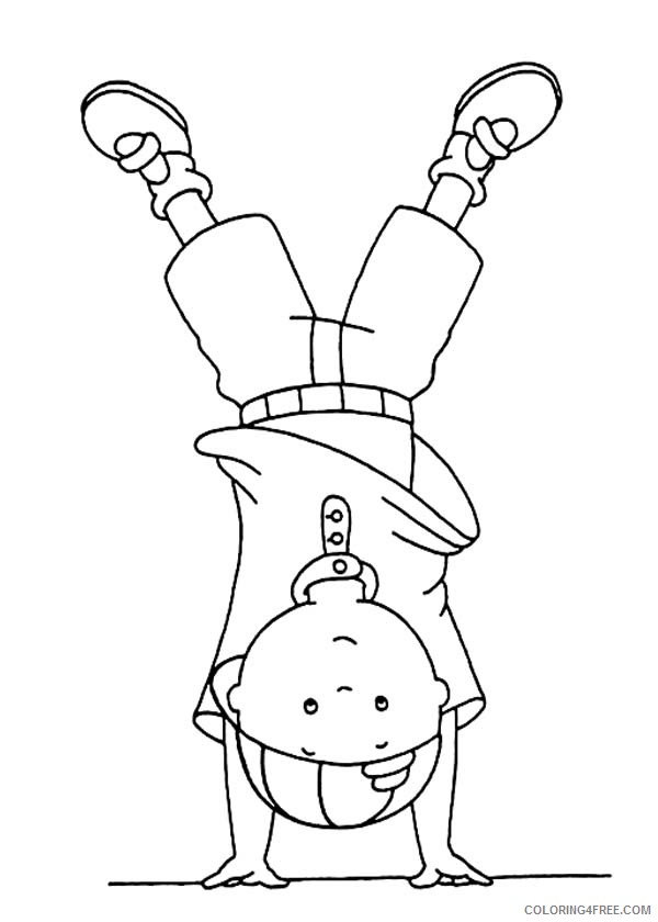 Caillou Coloring Pages Cartoons Caillou Standing Upside Down Printable 2020 1510 Coloring4free