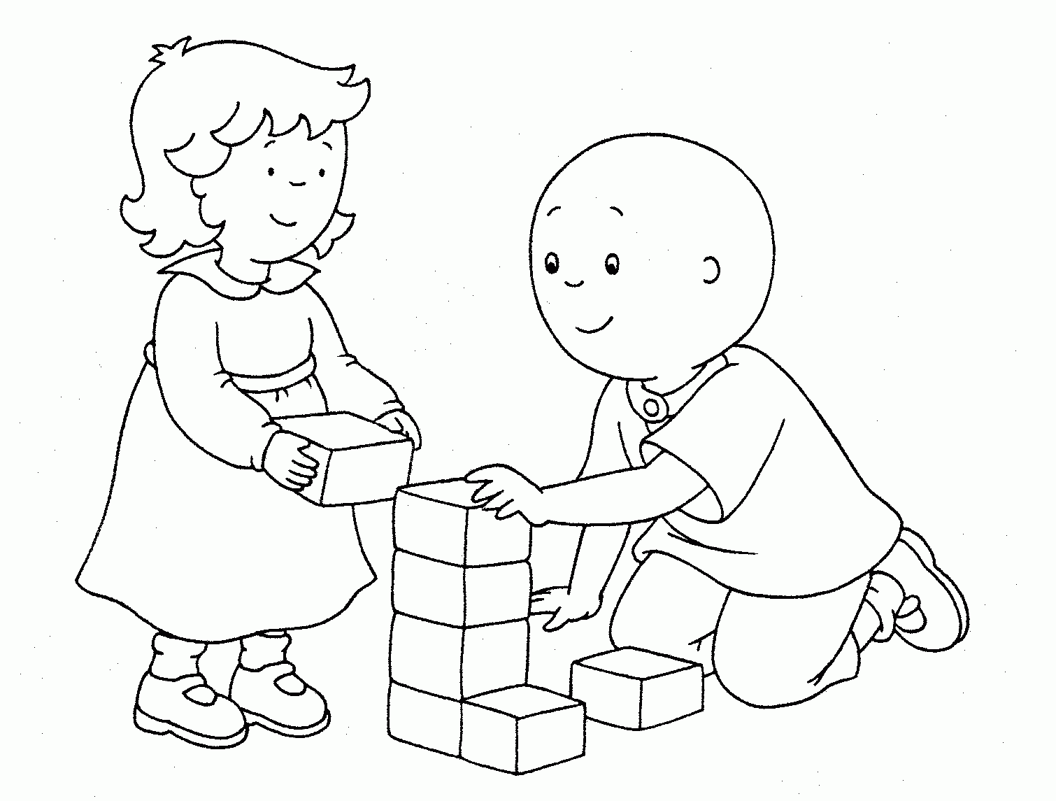 Caillou Coloring Pages Cartoons Caillou and Rosie Printable 2020 1454 Coloring4free
