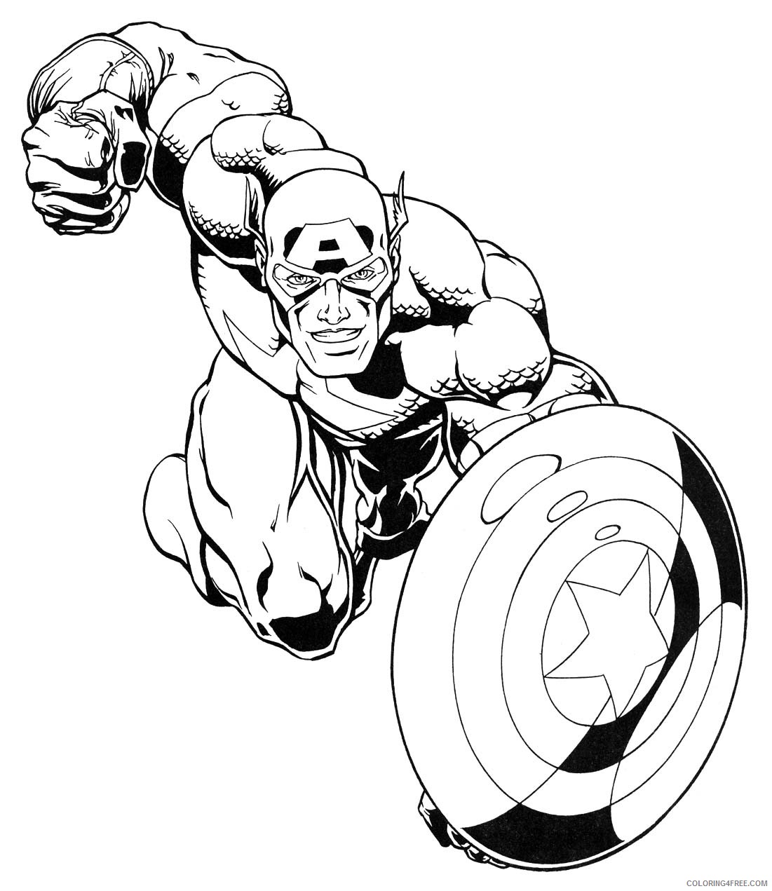 Captain America Coloring Pages Superheroes Printable 2020 Coloring4free