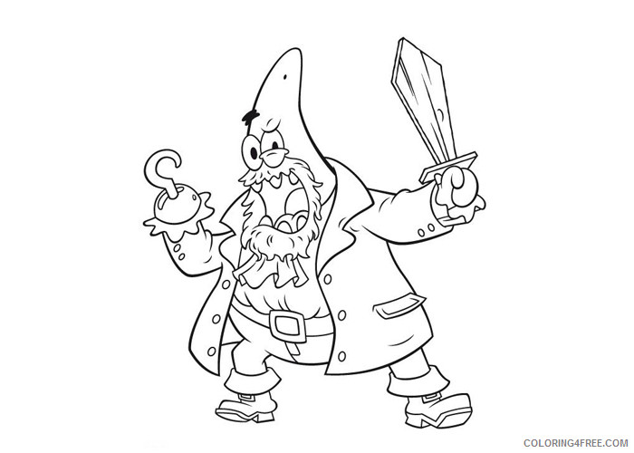 Captain Hook Coloring Pages Cartoons Patrick captain Hook Printable 2020 1539 Coloring4free