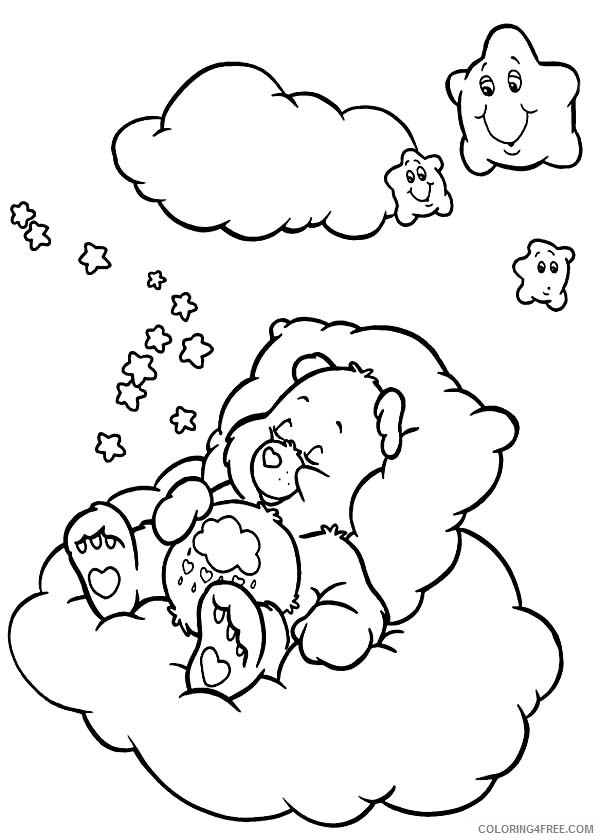 Care Bears Coloring Pages Cartoons Care Bear Falling Asleep Printable 2020 1580 Coloring4free