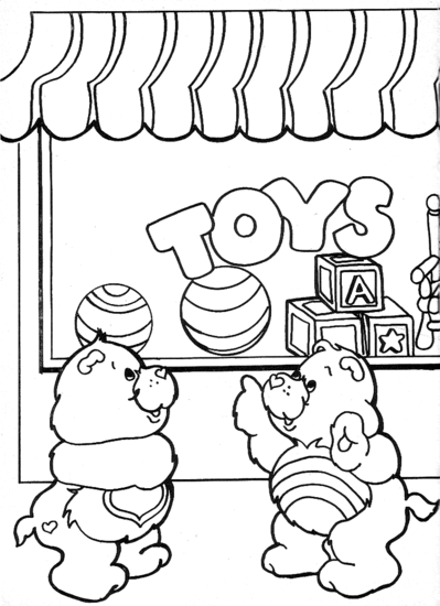 Care Bears Coloring Pages Cartoons Care Bears at the Toy Shop Printable 2020 1586 Coloring4free