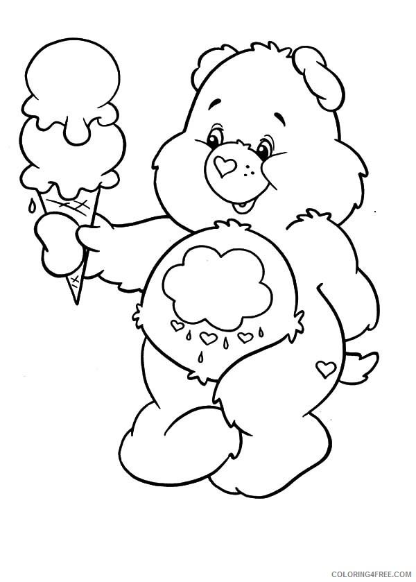 Care Bears Coloring Pages Cartoons Ice Cream Care Bear Printable 2020 1611 Coloring4free