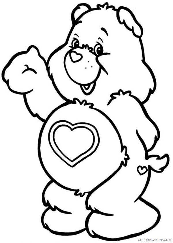 Care Bears Coloring Pages Cartoons Tenderheart Greeting Us in Care Bear Printable 2020 1615 Coloring4free