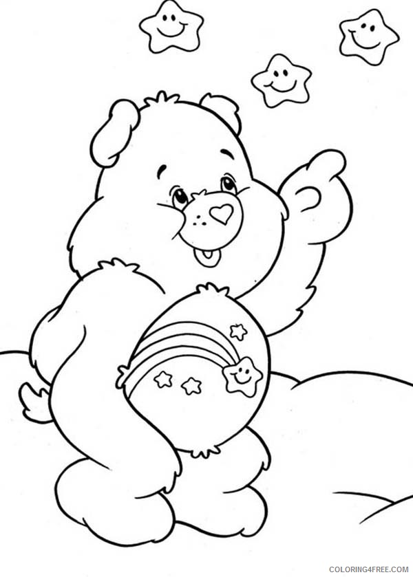 Care Bears Coloring Pages Cartoons Wish Bear Pointing at Stars in Care Bear Printable 2020 1616 Coloring4free