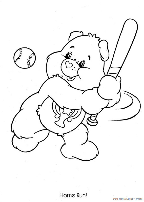 Care Bears Coloring Pages Cartoons care bears baseball home run Printable 2020 1588 Coloring4free