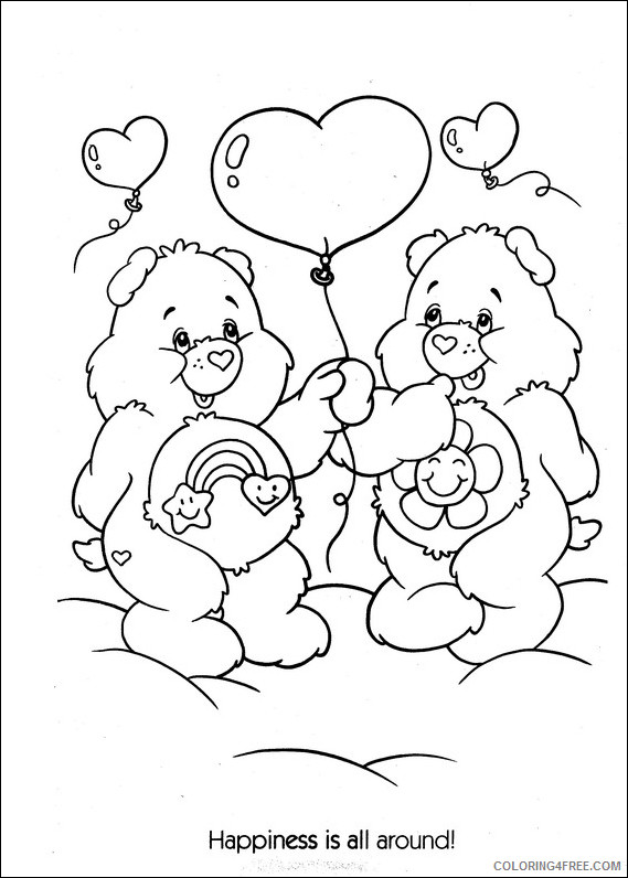 Care Bears Coloring Pages Cartoons care bears in love Printable 2020 1601 Coloring4free