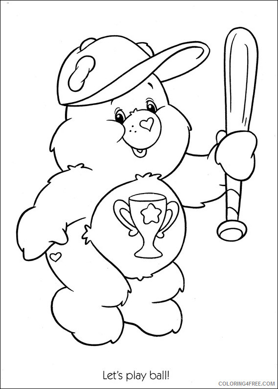 Care Bears Coloring Pages Cartoons care bears let s play baseball Printable 2020 1602 Coloring4free