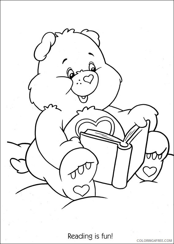 Care Bears Coloring Pages Cartoons care bears reading is fun Printable 2020 1604 Coloring4free