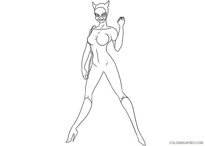 Catwoman Coloring Pages Superheroes Printable 2020 Coloring4free