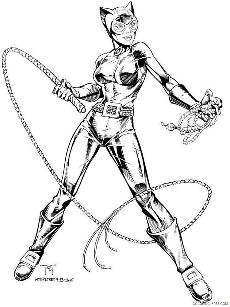 Catwoman Coloring Pages Superheroes Printable 2020 Coloring4free