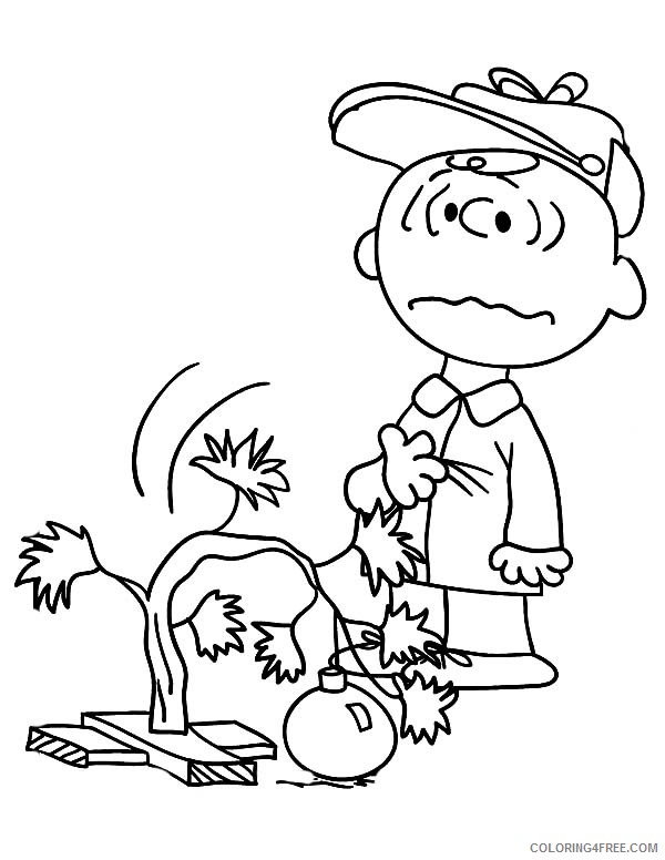 Charlie Brown Coloring Pages Cartoons Charlie Brown Broke His Christmas Tree Printable 2020 1618 Coloring4free
