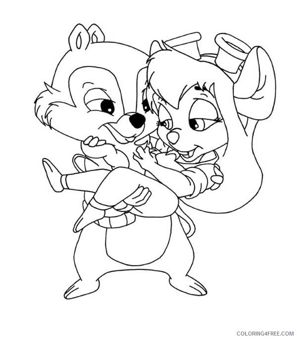 Chip and Dale Coloring Pages Cartoons Chip Carry Gadget in Chip and Dale Printable 2020 1663 Coloring4free