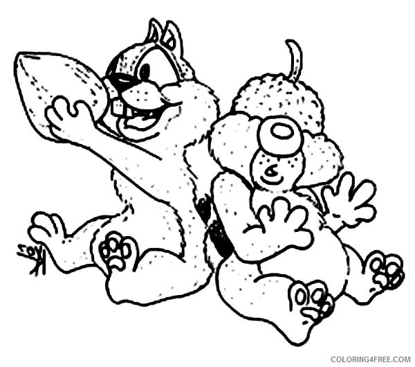 Chip and Dale Coloring Pages Cartoons Chip and Dale Found Pine Nut Printable 2020 1659 Coloring4free