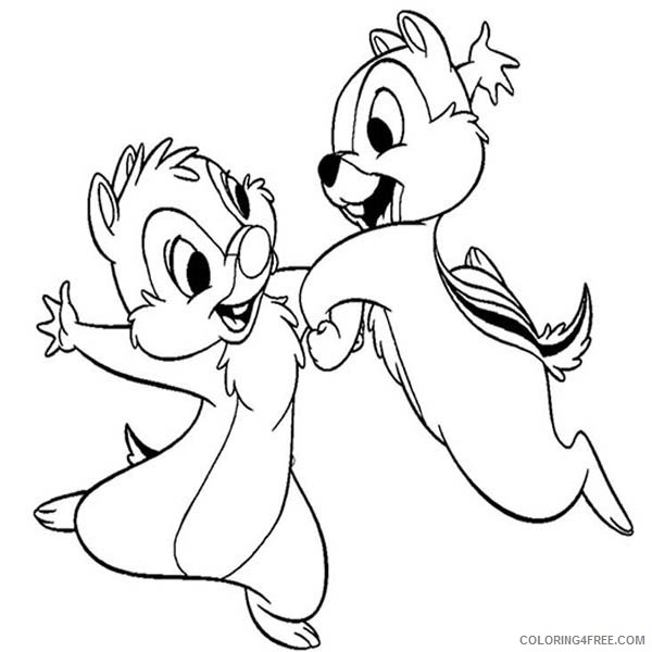 Chip and Dale Coloring Pages Cartoons Chip and Dale High Five Printable 2020 1661 Coloring4free