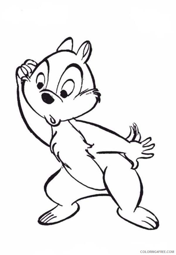 Chip and Dale Coloring Pages Cartoons Chip is Confused in Chip and Dale Printable 2020 1666 Coloring4free