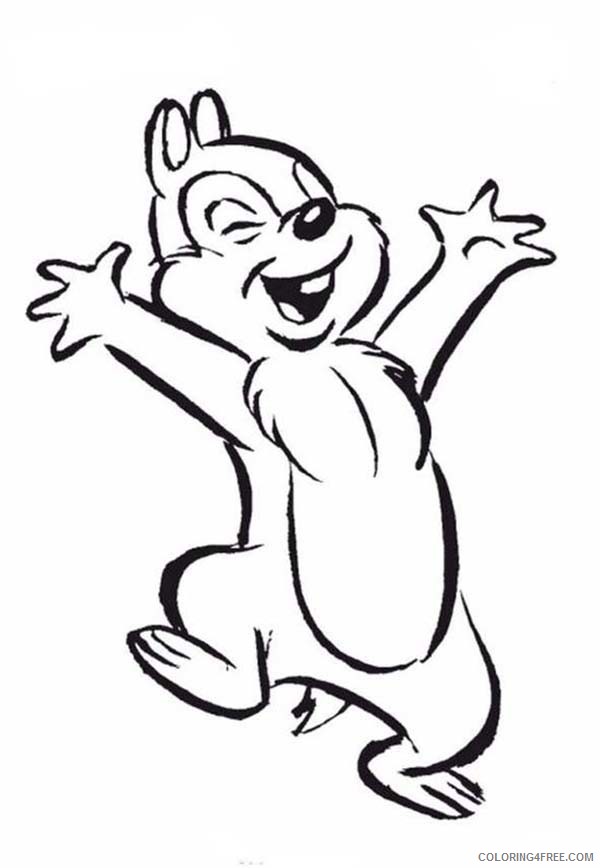 Chip and Dale Coloring Pages Cartoons Chip is so Happy in Chip and Dale Printable 2020 1667 Coloring4free