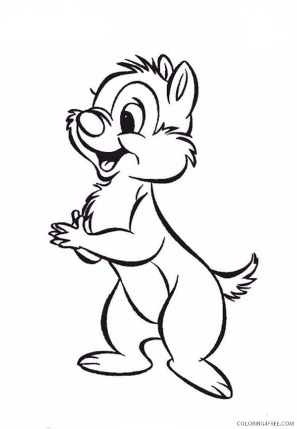 Chip and Dale Coloring Pages Cartoons Dale Clap His Hand in Chip and Dale Printable 2020 1670 Coloring4free