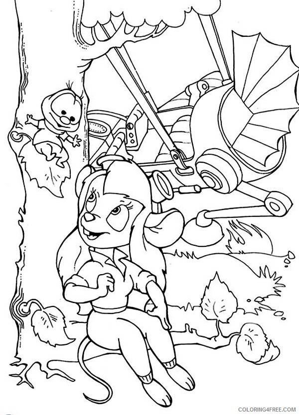 Chip and Dale Coloring Pages Cartoons Gadget and Her Invention in Chip and Dale Printable 2020 1674 Coloring4free