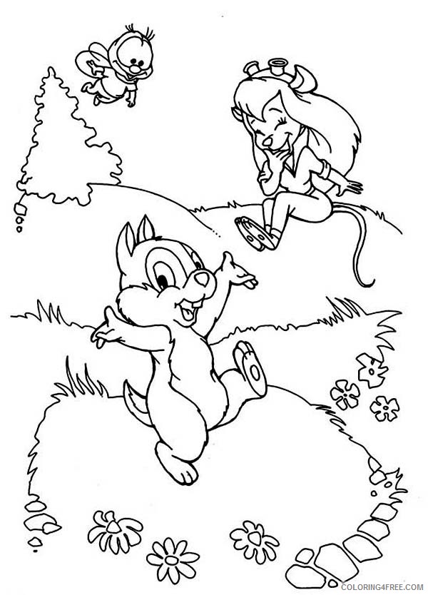 Chip and Dale Coloring Pages Cartoons Gadget is Laughing at Dale in Chip and Dale Printable 2020 1675 Coloring4free