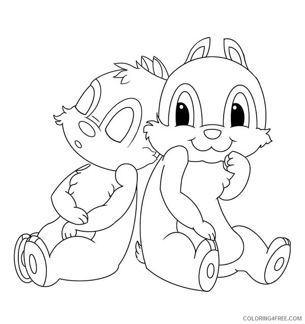 Chip and Dale Coloring Pages Cartoons How to Draw Chip and Dale Printable 2020 1676 Coloring4free