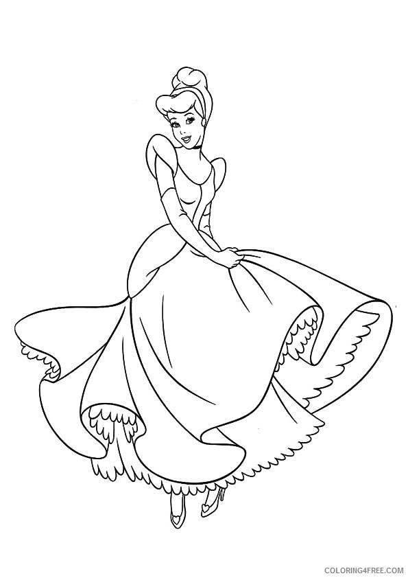 Cinderella Coloring Pages Cartoons 1528340029_the cinderella with her gown a4 Printable 2020 1679 Coloring4free