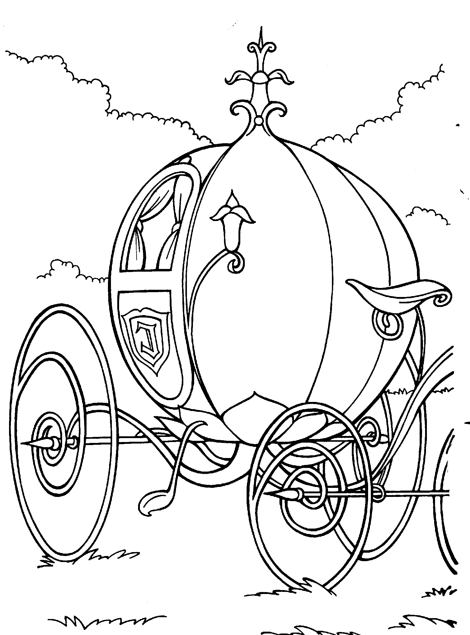 Cinderella Coloring Pages Cartoons Cinderella Carriage Printable 2020 1752 Coloring4free