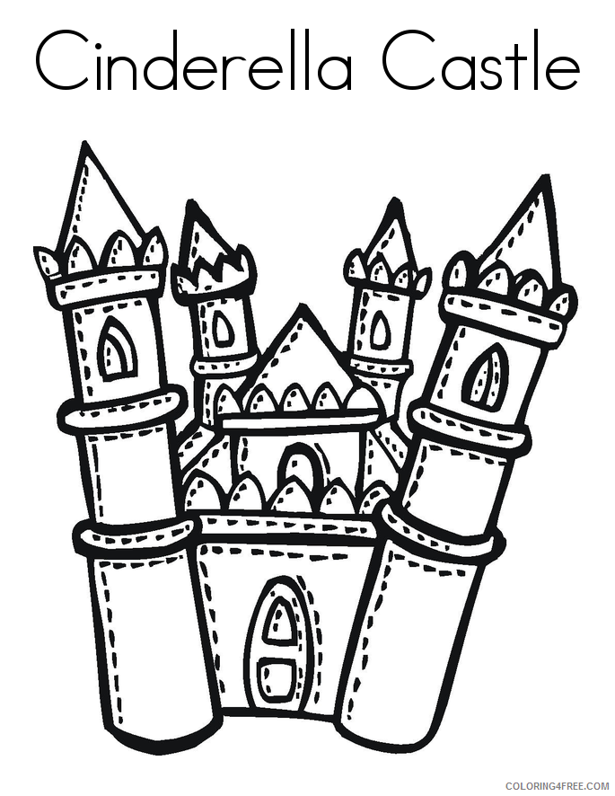 Cinderella Coloring Pages Cartoons Cinderella Castle Printable 2020 1753 Coloring4free